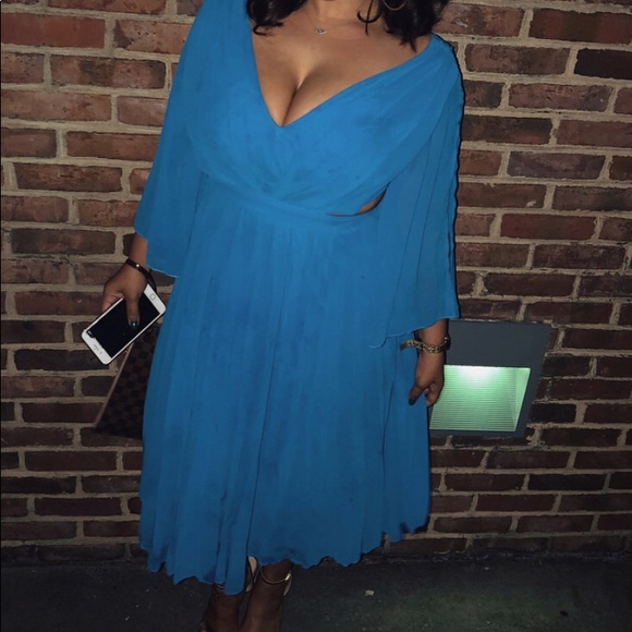 ASOS pleated low cut dress - Picture 1 of 2